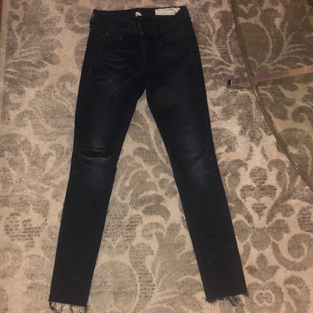 Rag and Bone Destroyed Ankle Legging Jean Size 24